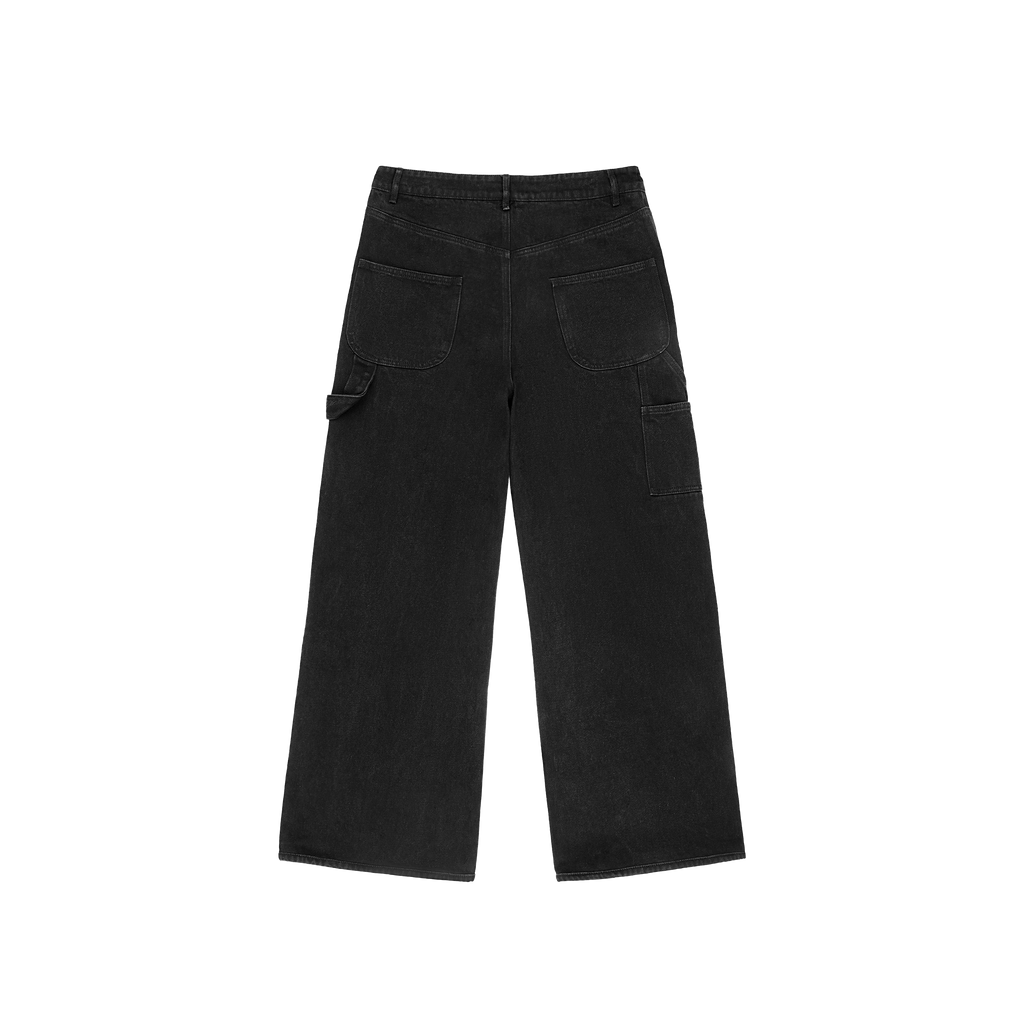 Black JM Wide Leg Washed Denim – JOSHUA MOHAMED