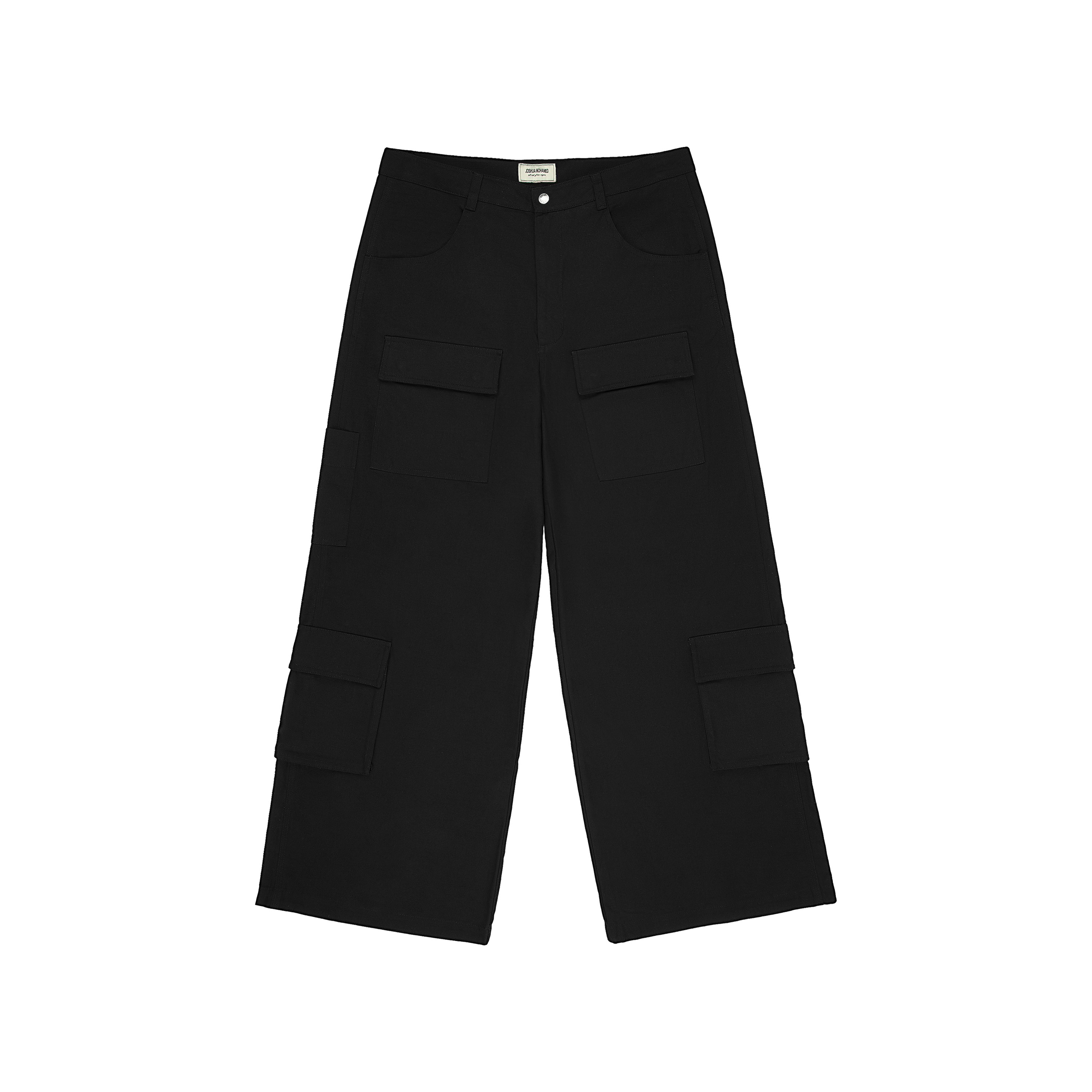Black JM Wide Leg Cargo Pants – JOSHUA MOHAMED Black JM Wide Leg Cargo Pants – JOSHUA MOHAMED