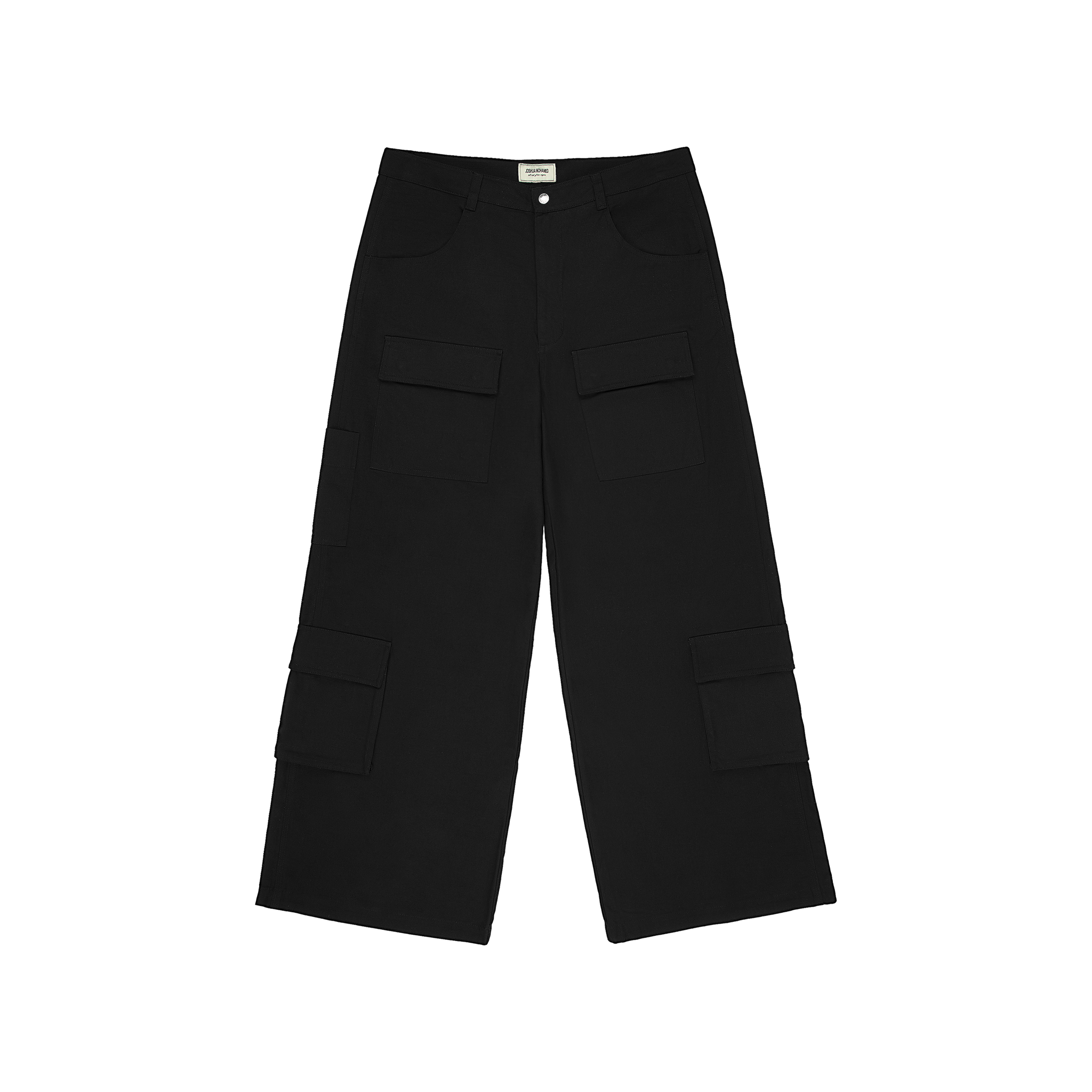 Black JM Wide Leg Cargo Pants – JOSHUA MOHAMED Black JM Wide Leg Cargo Pants – JOSHUA MOHAMED
