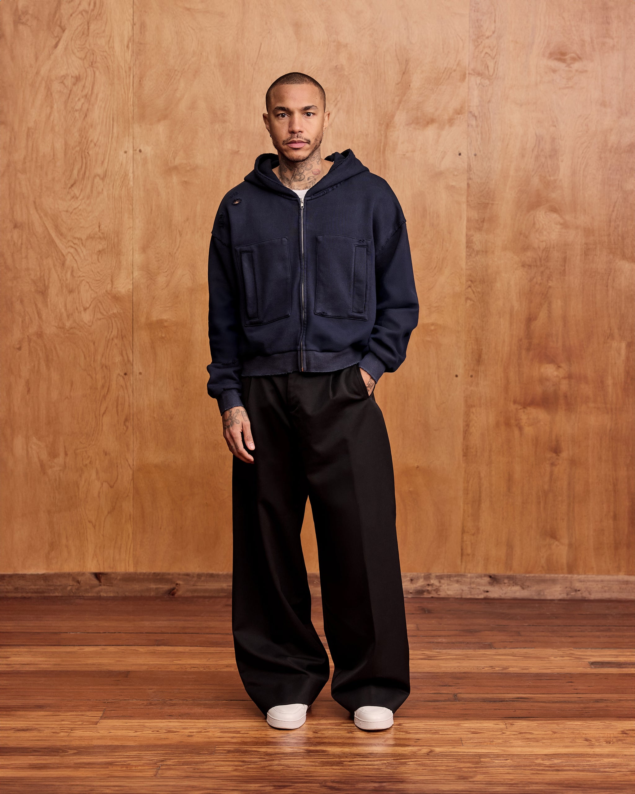 Navy Zip-up Hoodie – JOSHUA MOHAMED