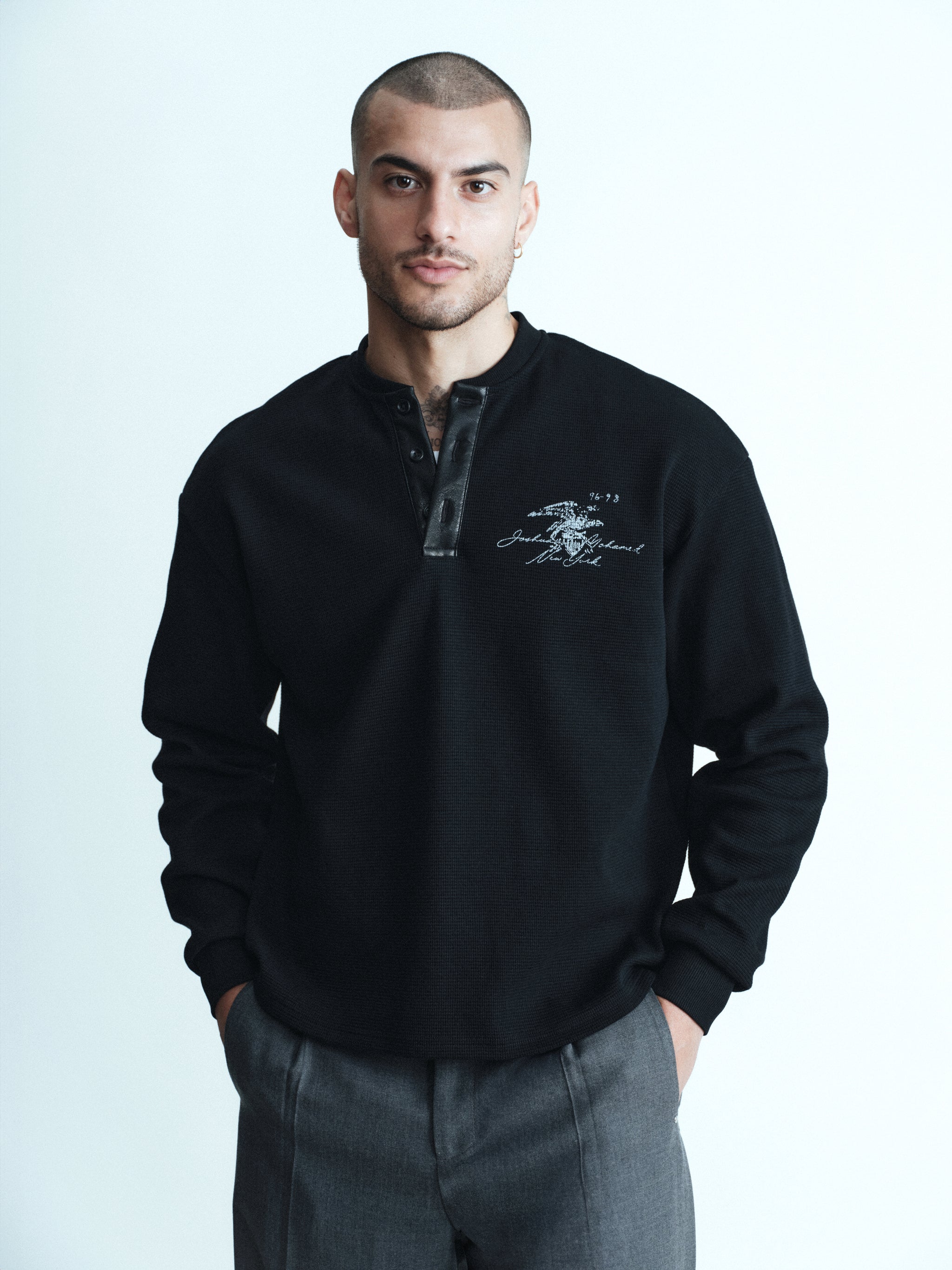 Waffle Henley Shirt – JOSHUA MOHAMED