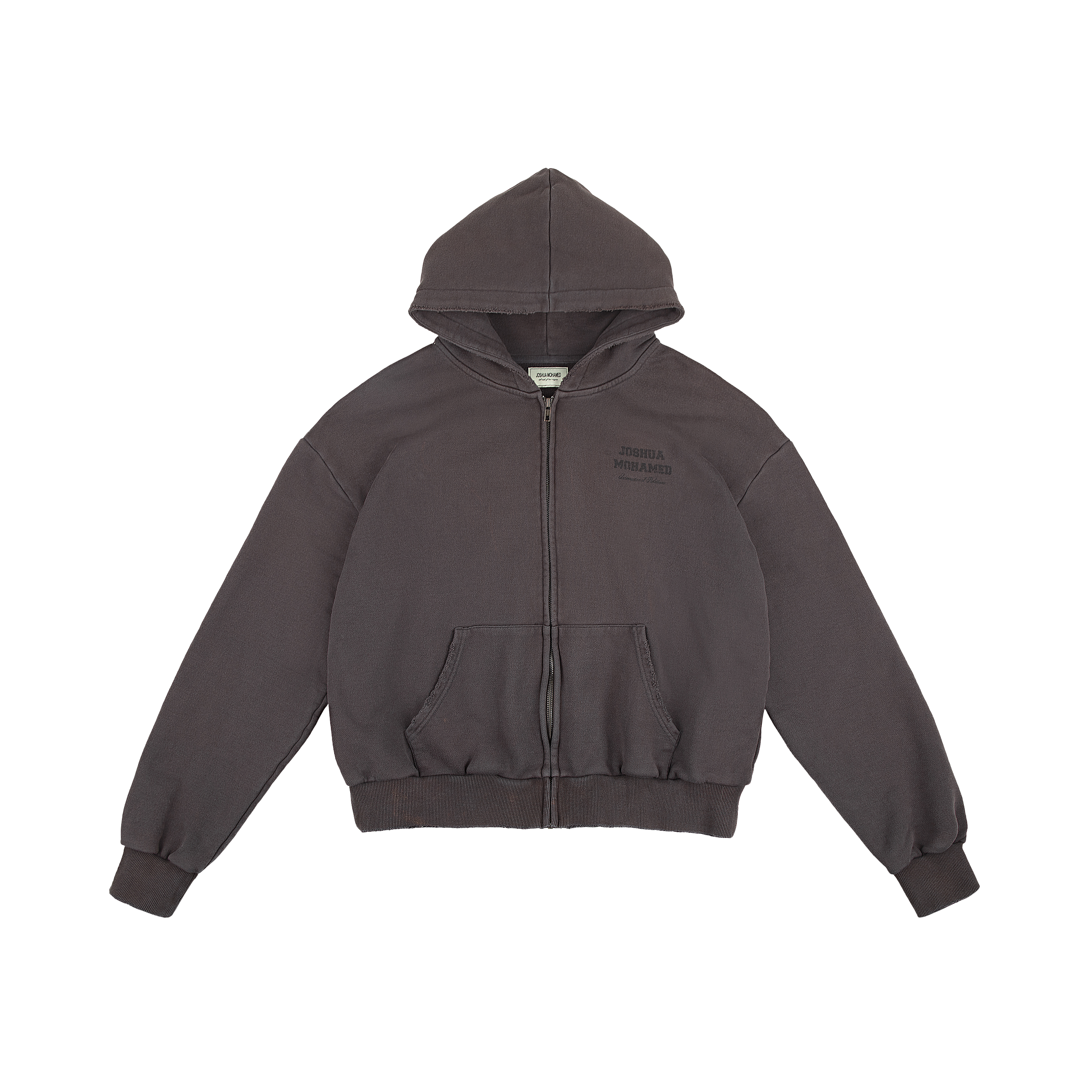 Charcoal Zip-up Hoodie – JOSHUA MOHAMED Charcoal Zip-up Hoodie – JOSHUA MOHAMED