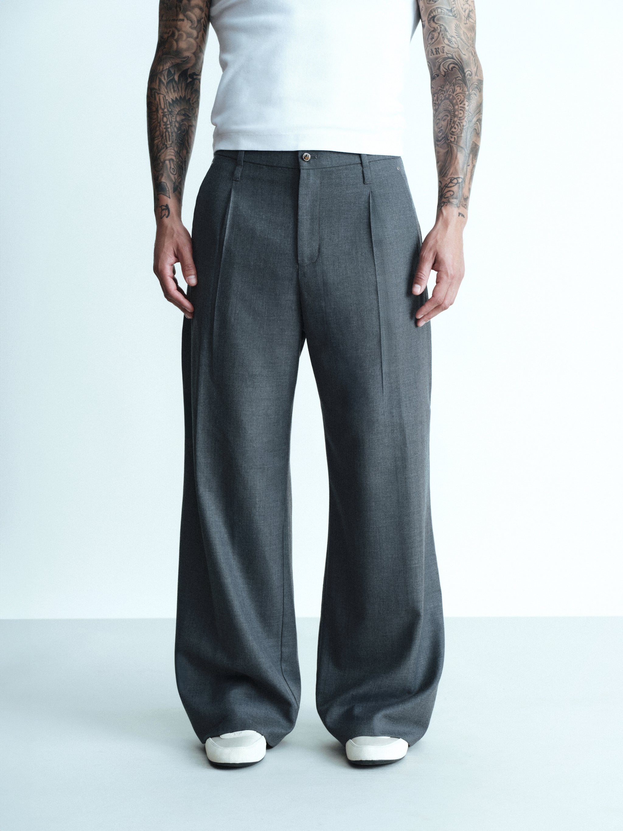 Grey Wool Pleat Pants – JOSHUA MOHAMED