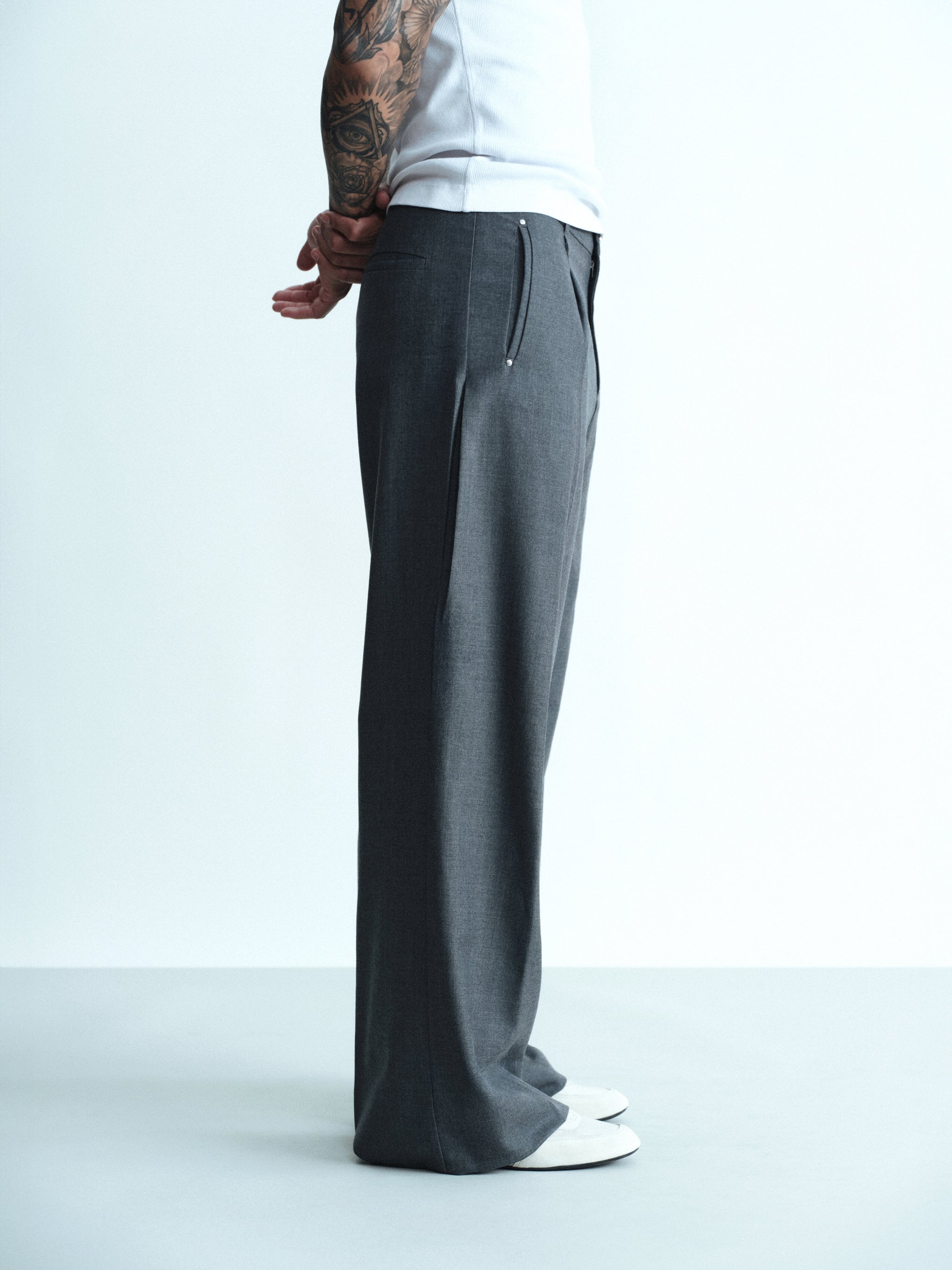 Grey Wool Pleat Pants – JOSHUA MOHAMED