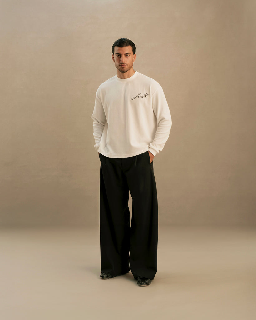 Tシャツ・カットソー KIRSH Elbow Point Waffle Long Sleeve Ivory Denim shirt curated on LTK
